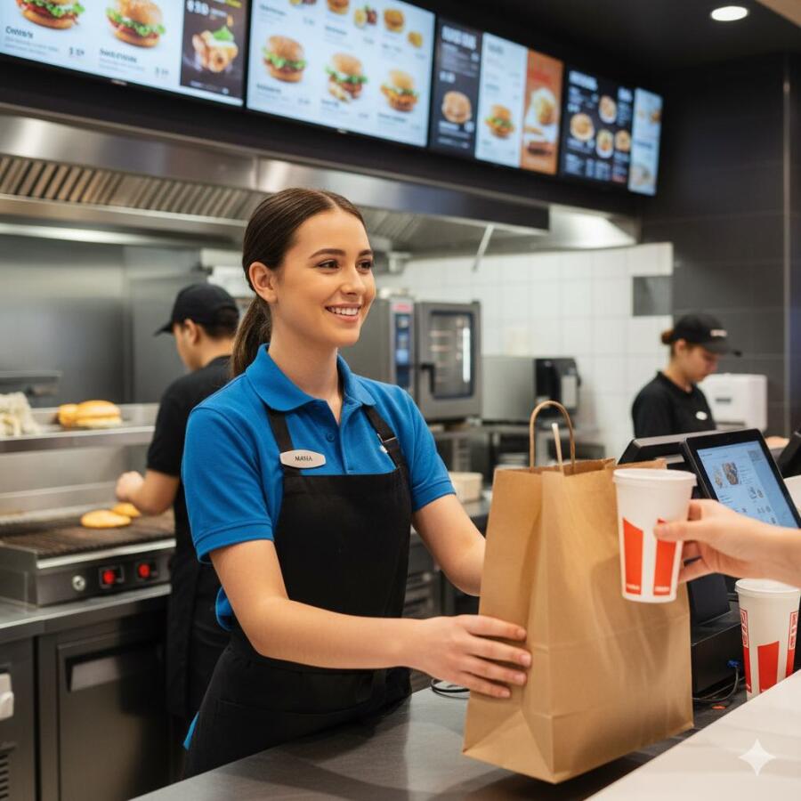 Servicemitarbeiter/in in Schnellrestaurants &copy; Google AI