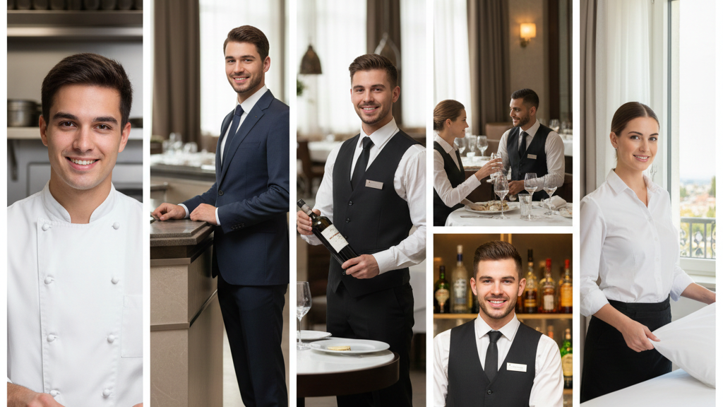 Top 5 Ausbildungen im Hotel- & Gastrobereich &copy; Google AI
